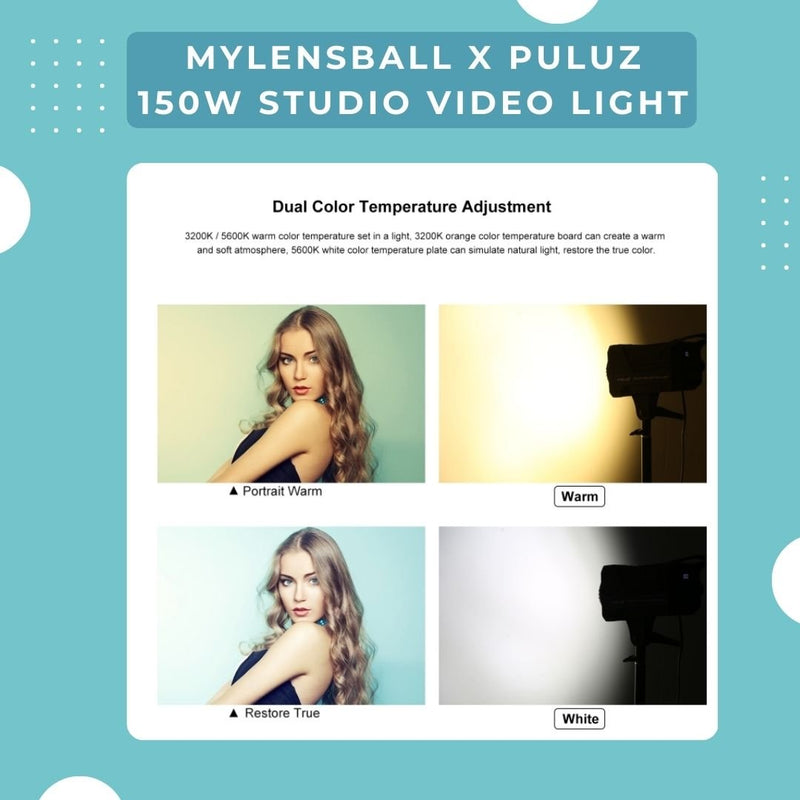 MylensBall x PULUZ 150W Studio Video Light - mylensball.com.au