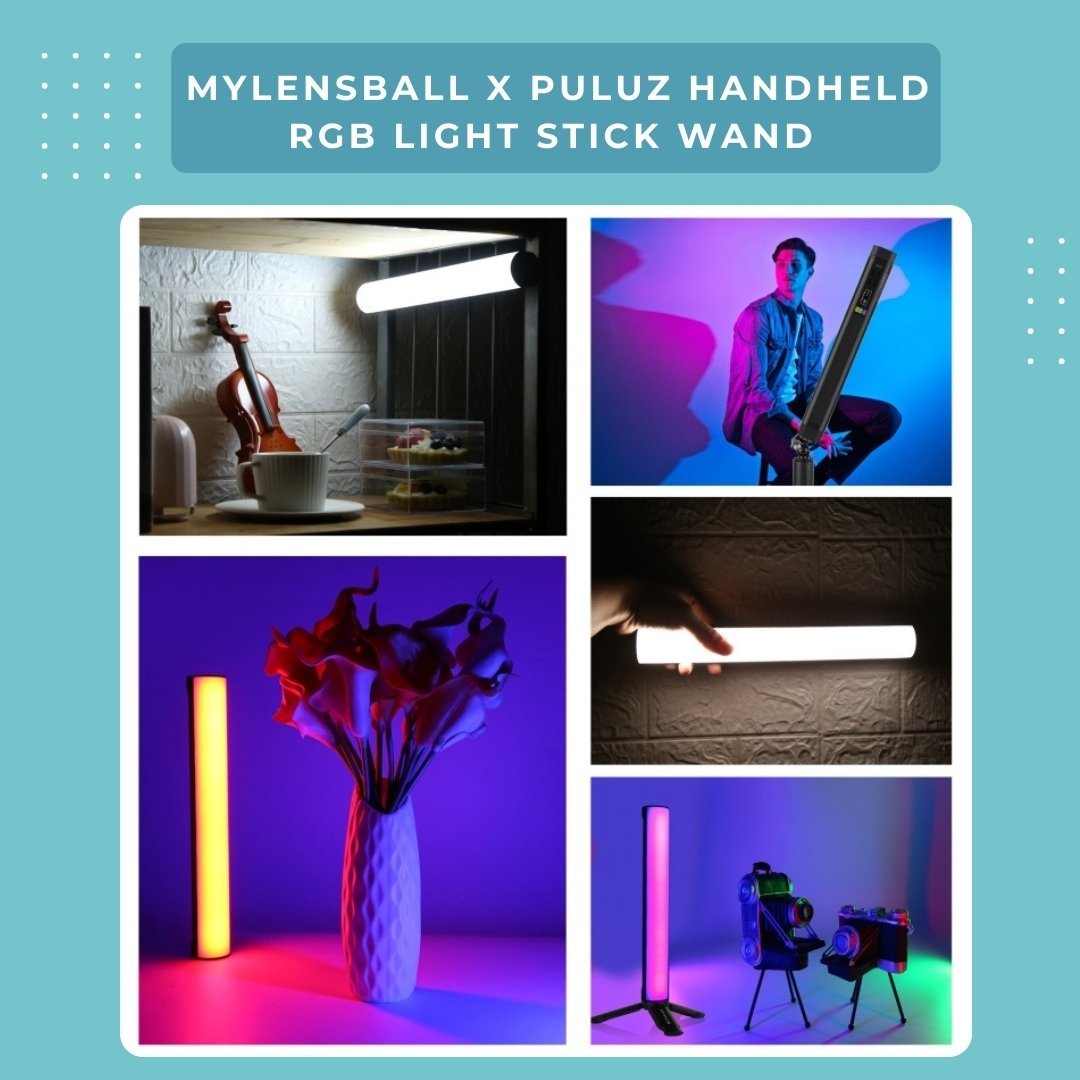 MyLensBall x PULUZ Handheld RGB Light Stick Wand - Full Colour Photo & Video Lighting - mylensball.com.au