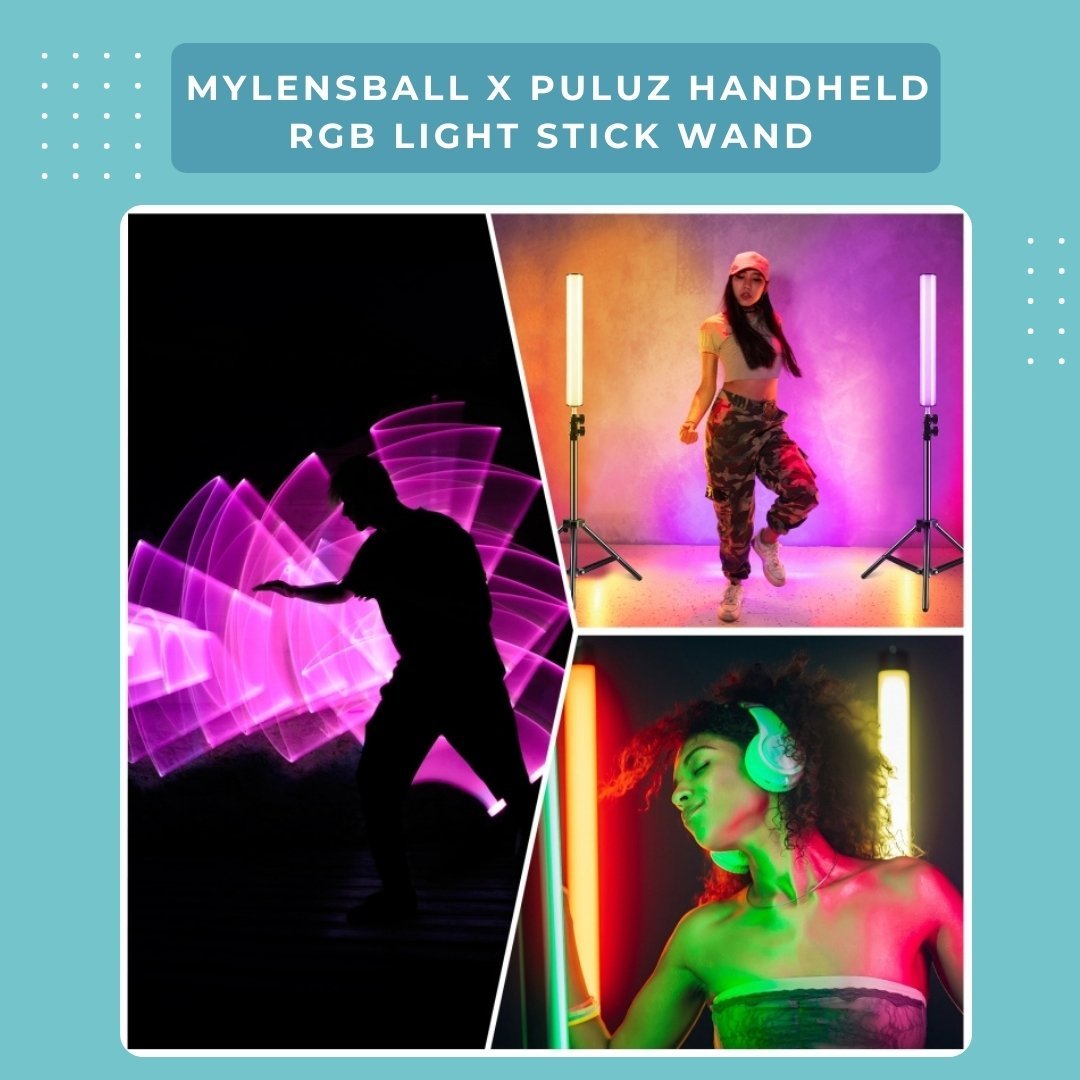 MyLensBall x PULUZ Handheld RGB Light Stick Wand - Full Colour Photo & Video Lighting - mylensball.com.au