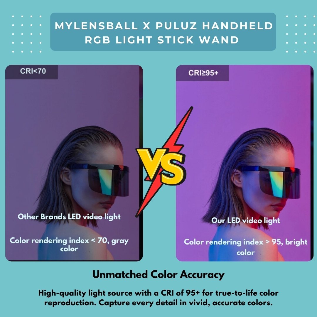 MyLensBall x PULUZ Handheld RGB Light Stick Wand - Full Colour Photo & Video Lighting - mylensball.com.au