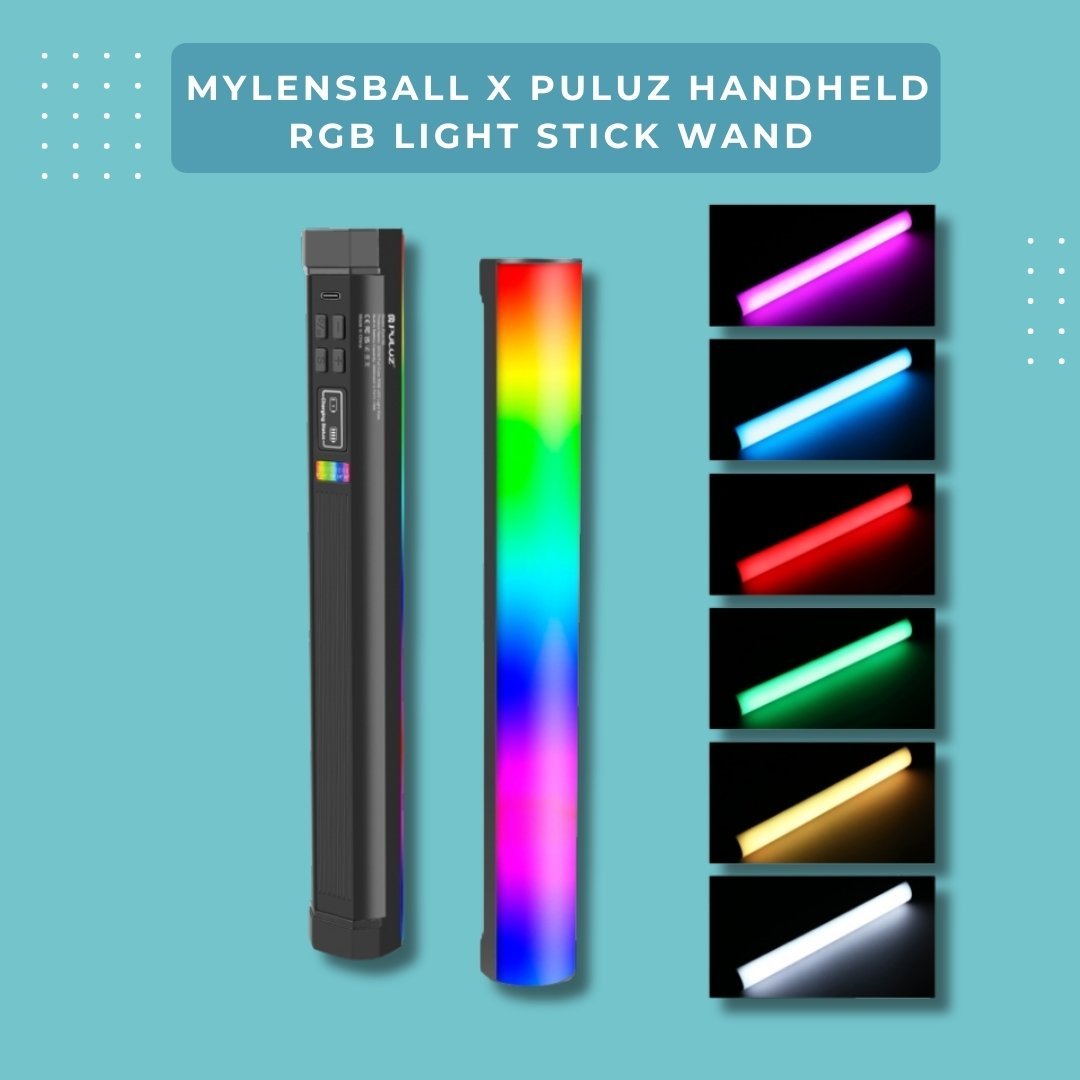 MyLensBall x PULUZ Handheld RGB Light Stick Wand - Full Colour Photo & Video Lighting - mylensball.com.au