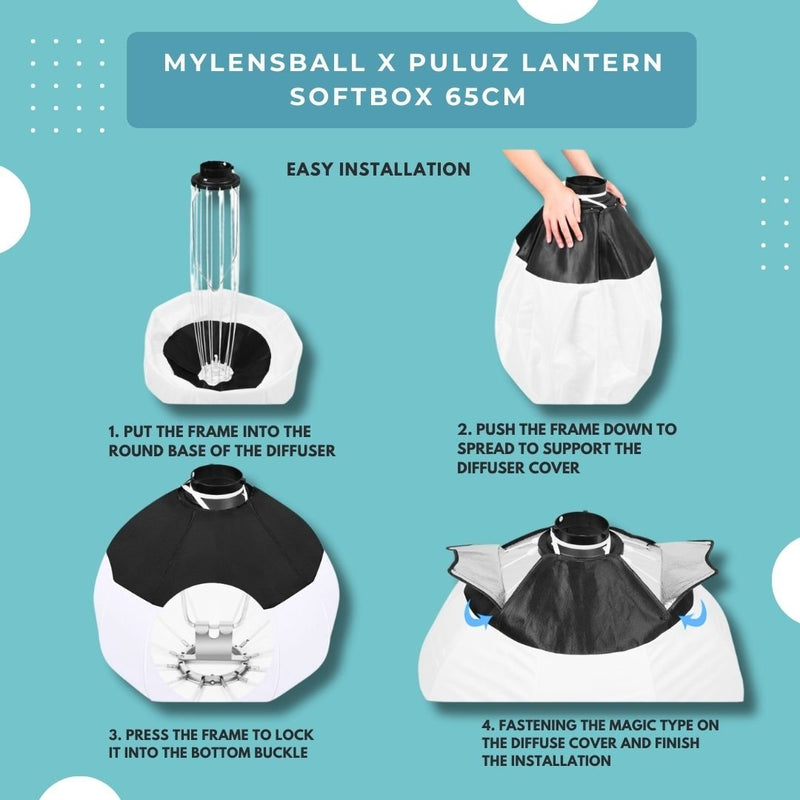 MyLensBall x Puluz Lantern Softbox 65cm : Perfect Soft Light for Photography and Videography - mylensball.com.au