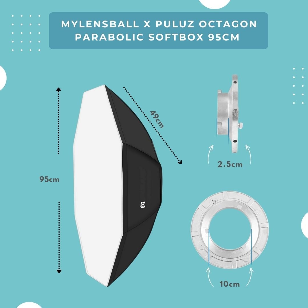 MyLensBall x Puluz Octagon Parabolic Softbox 95cm - mylensball.com.au