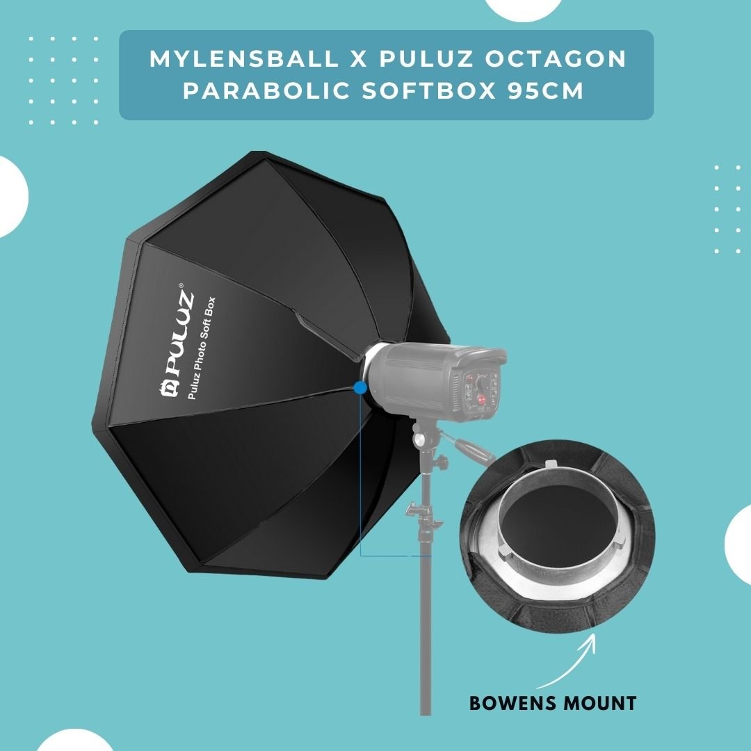 MyLensBall x Puluz Octagon Parabolic Softbox 95cm - mylensball.com.au