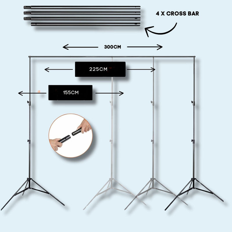 Proflex 3x3M Photo Backdrop with Stand KIT - mylensball.com.au