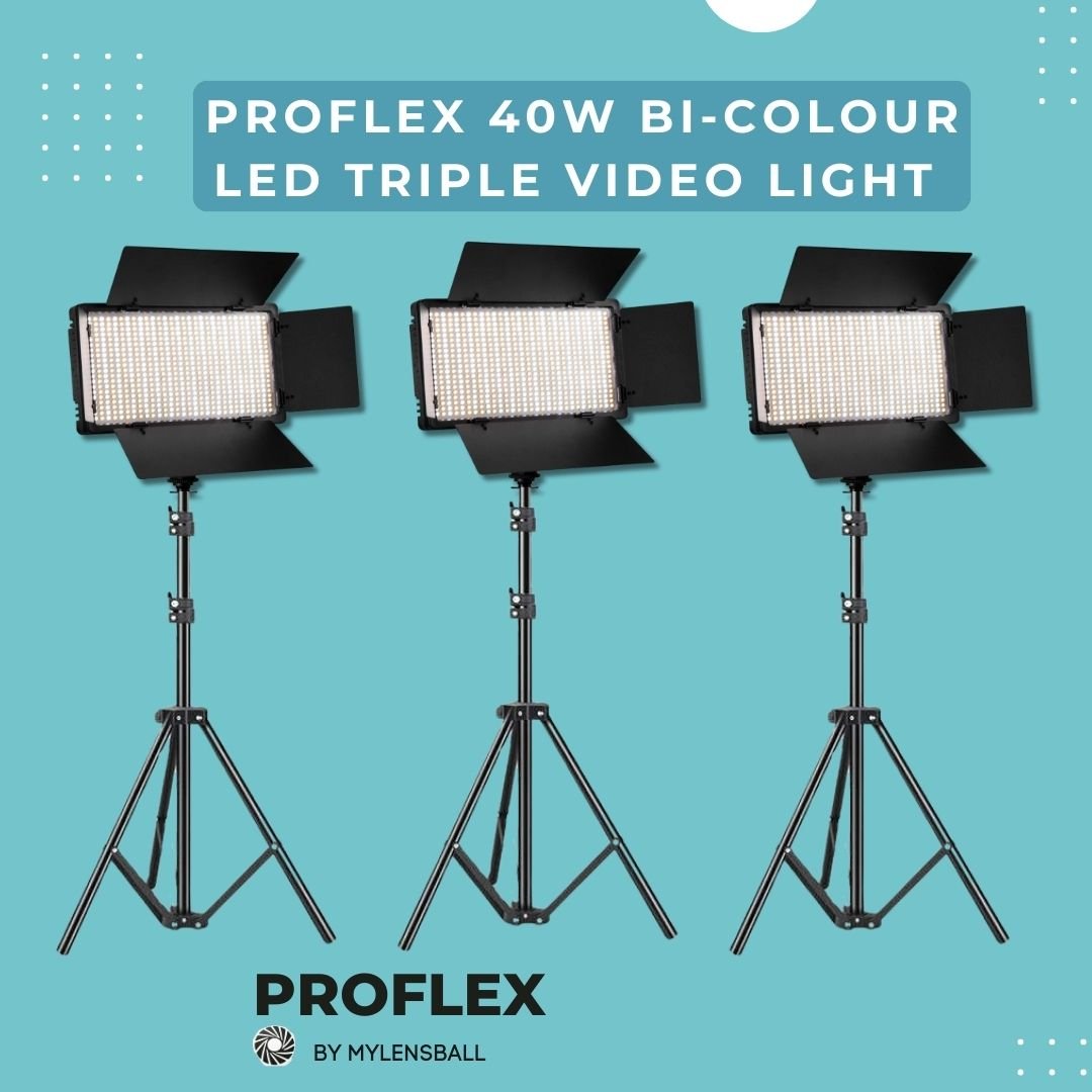 ProFlex 40W LED Lighting Kit: Versatile and Portable Professional Lighting Solution - mylensball.com.au