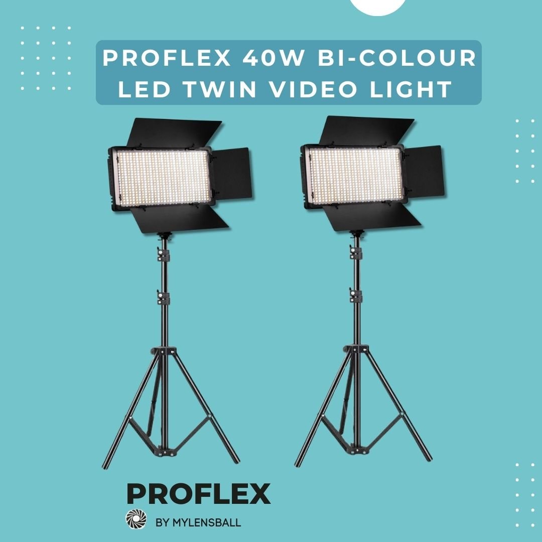 ProFlex 40W LED Lighting Kit: Versatile and Portable Professional Lighting Solution - mylensball.com.au