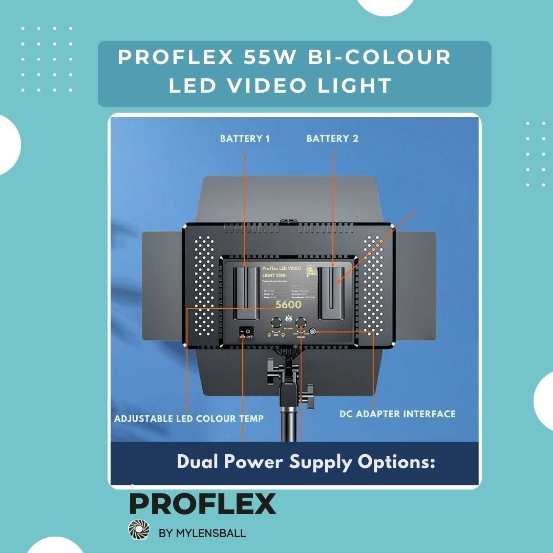 ProFlex Bi - Color 55W Video LED Light Kit - mylensball.com.au