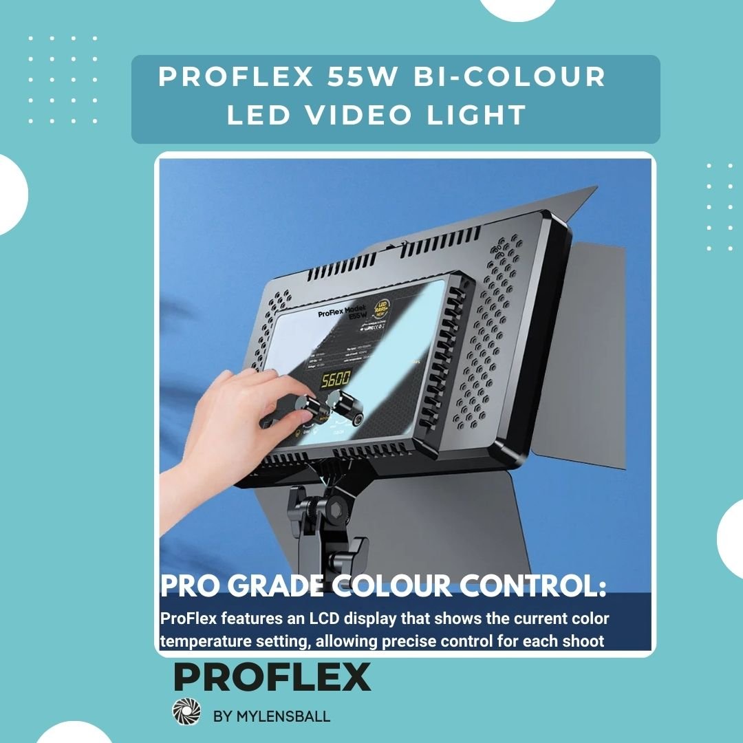 ProFlex Bi - Color 55W Video LED Light Kit - mylensball.com.au