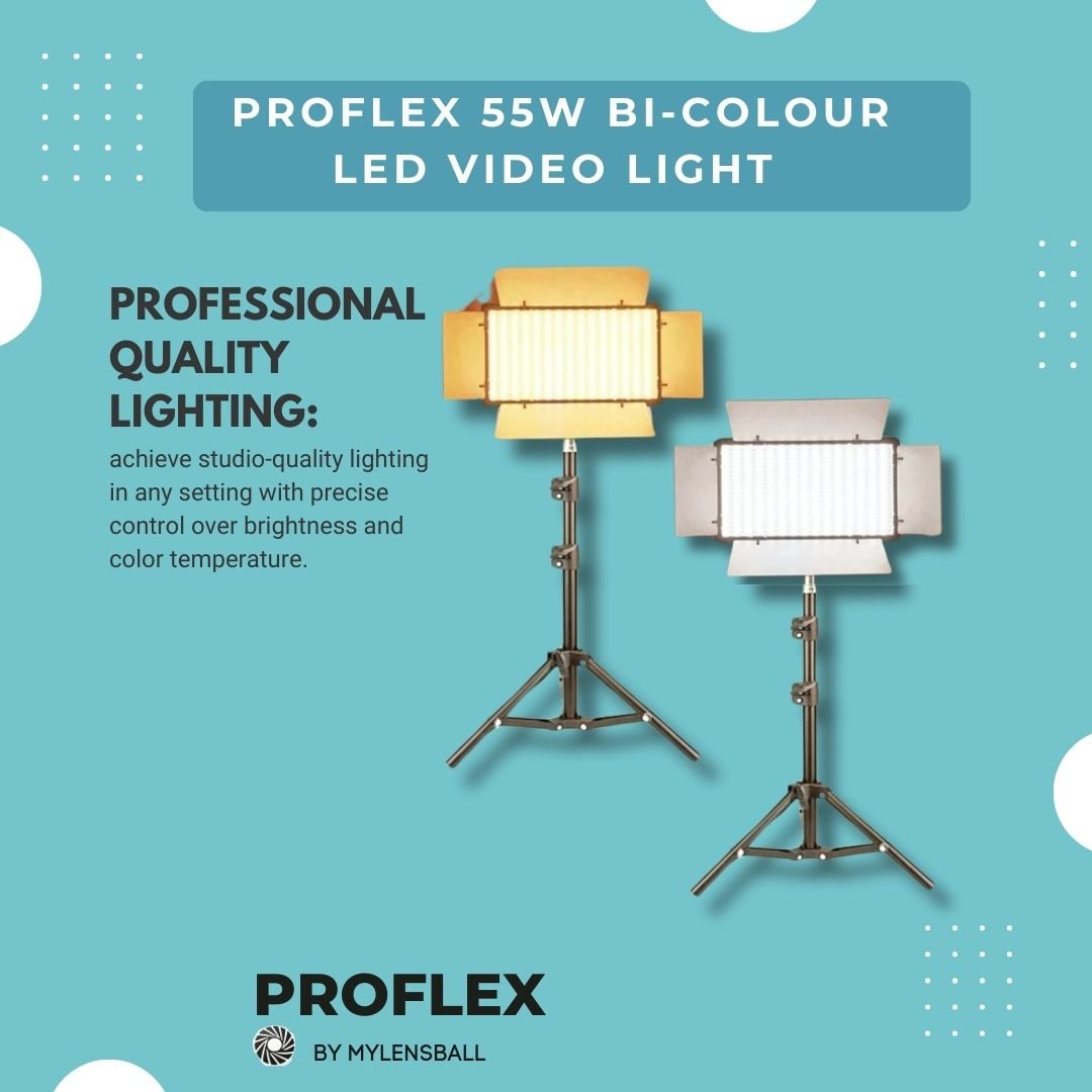 ProFlex Bi - Color 55W Video LED Light Kit - mylensball.com.au