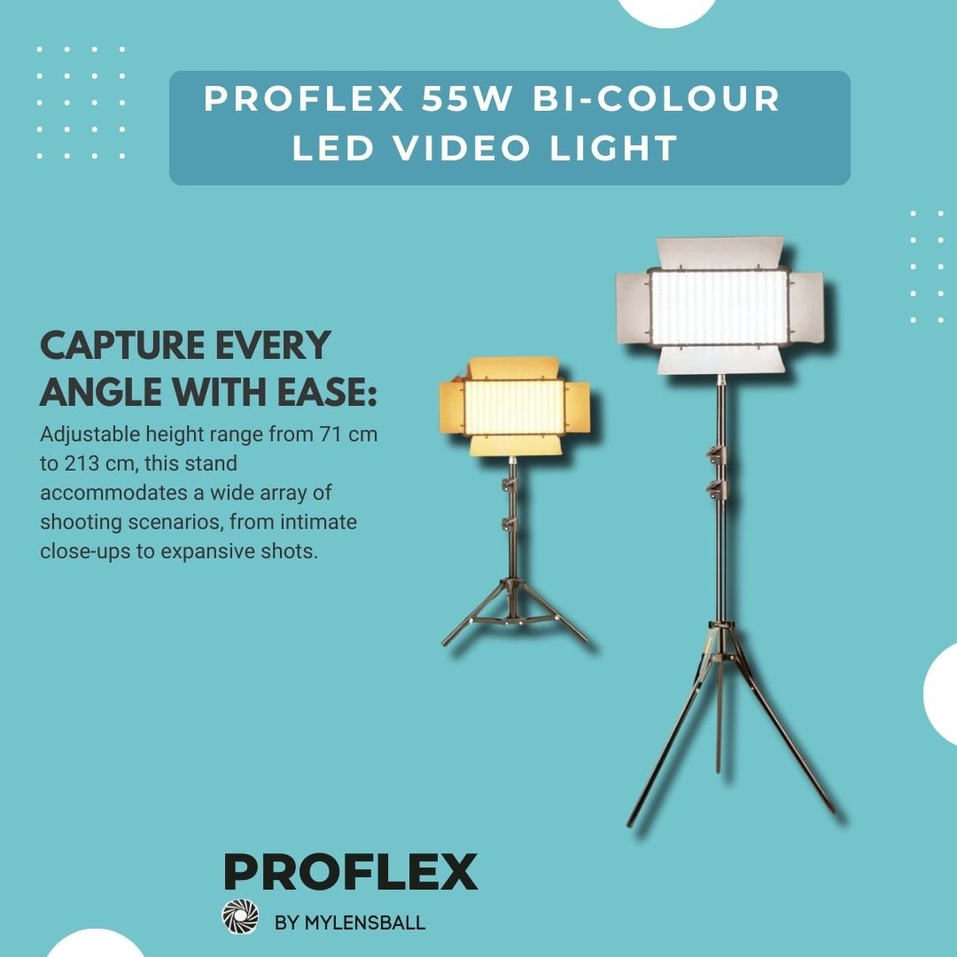 ProFlex Bi - Color 55W Video LED Light Kit - mylensball.com.au