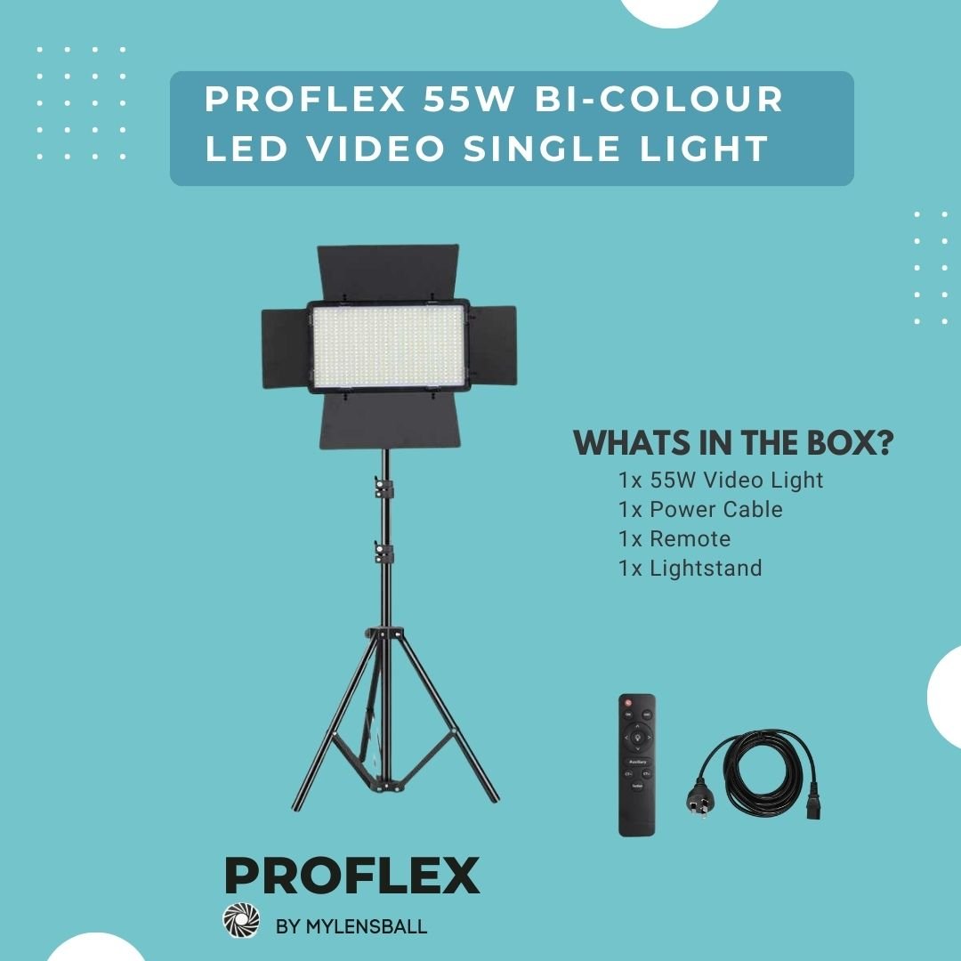 ProFlex Bi - Color 55W Video LED Light Kit - mylensball.com.au