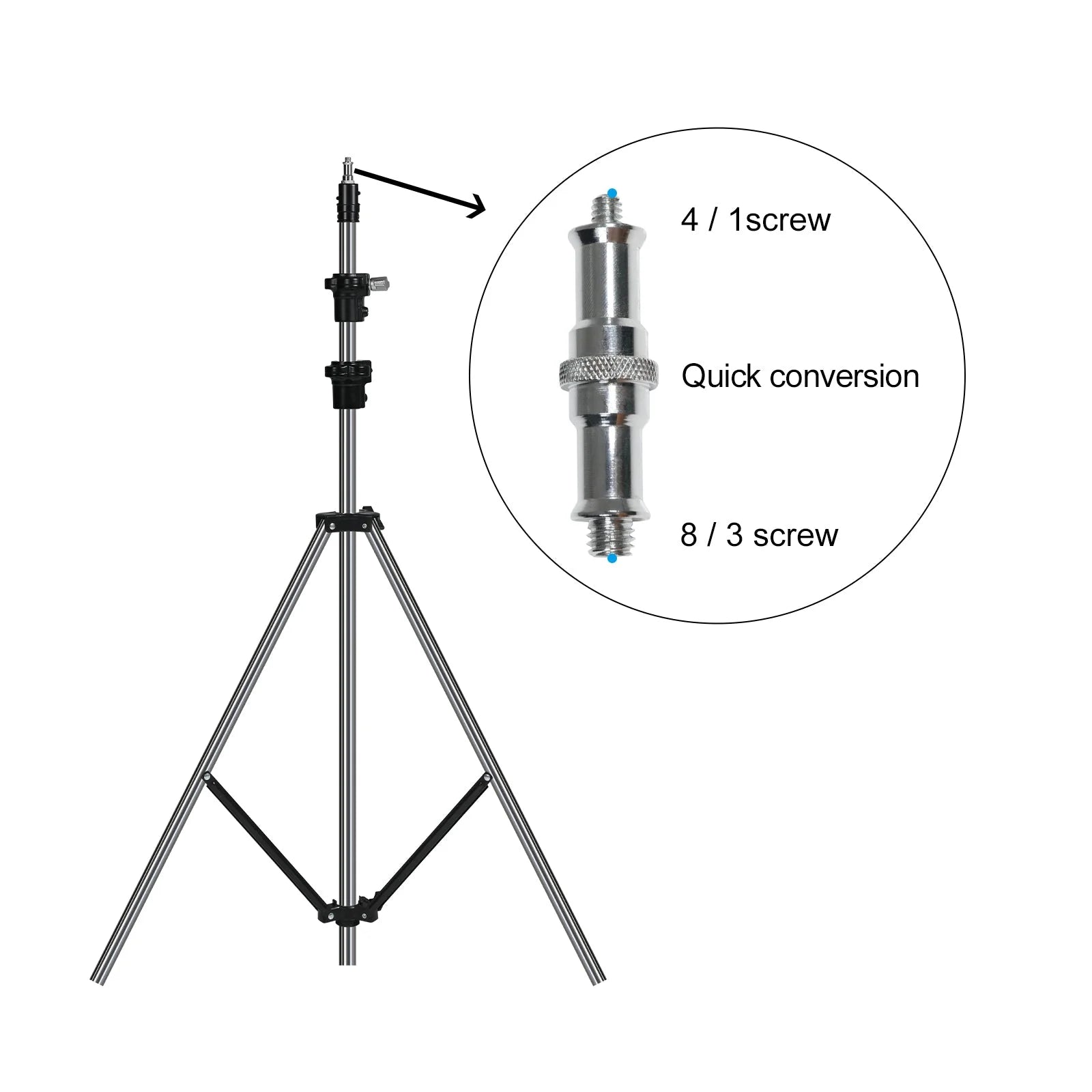 GVM 280-Z Stainless Steel Light Stand - mylensball.com.au